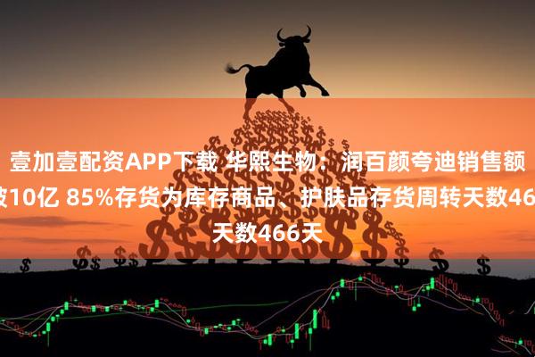 壹加壹配资APP下载 华熙生物：润百颜夸迪销售额跌破10亿 85%存货为库存商品、护肤品存货周转天数466天